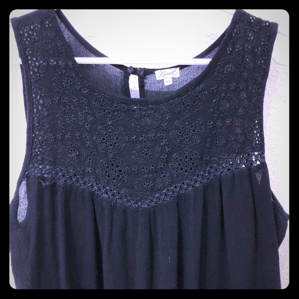 Black Eyelet Lace Tank